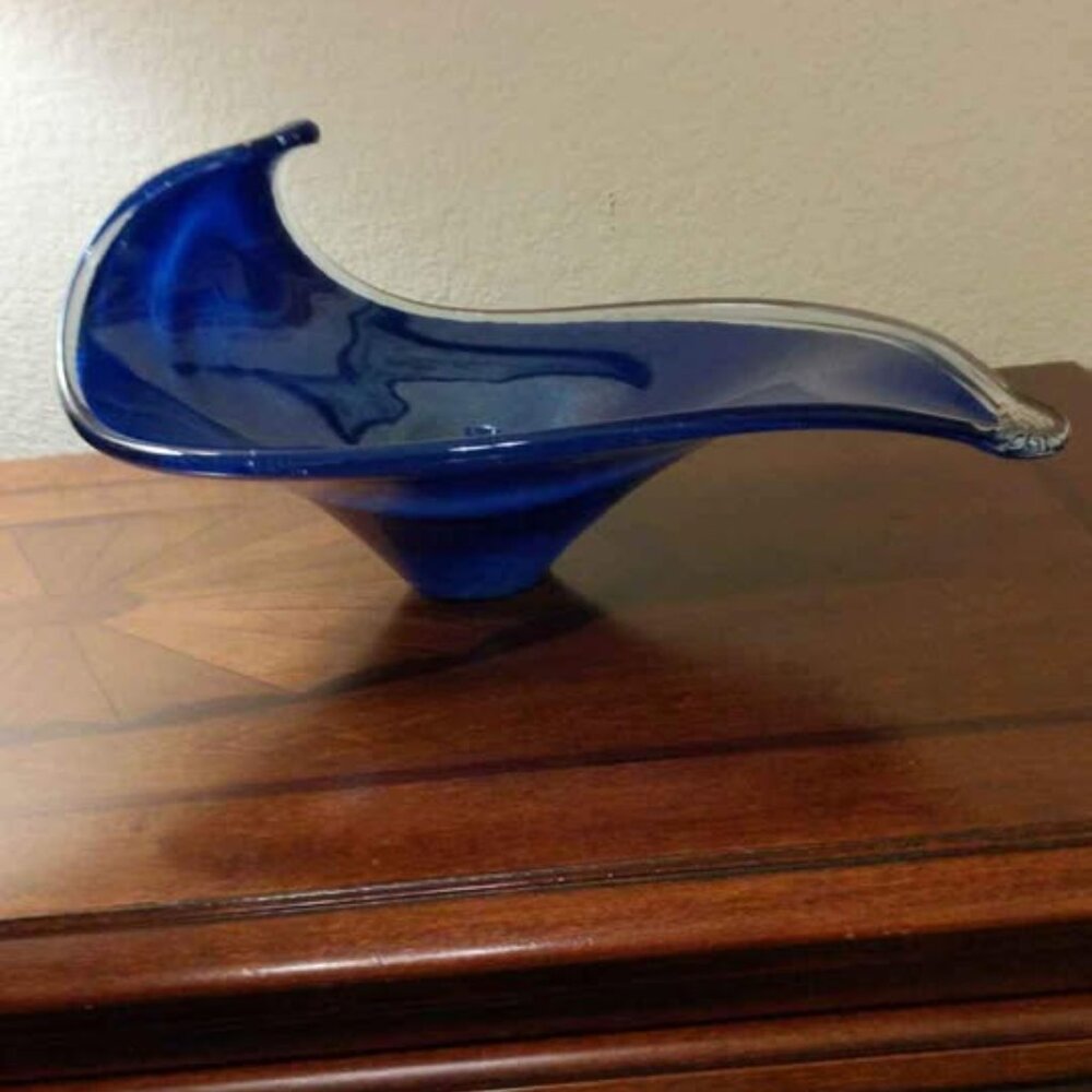 Unique Hand Blown Cobalt Blue Designer Art Piece